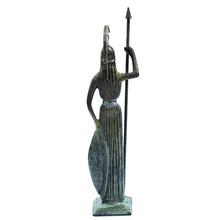Load image into Gallery viewer, Goddess Athena with shield bronze statue figurine - Symbol of Wisdom Strategy