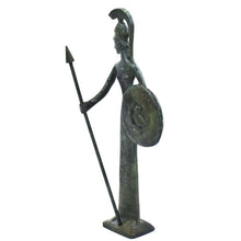 Load image into Gallery viewer, Goddess Athena with shield small bronze figurine - Symbol of Wisdom Strategy