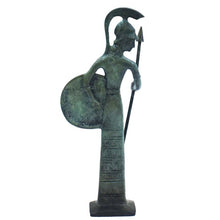 Load image into Gallery viewer, Goddess Athena with shield small bronze figurine - Symbol of Wisdom Strategy
