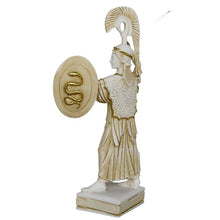 Load image into Gallery viewer, Goddess Athena with spear Alabaster aged statue - Symbol of Wisdom Power Strategy
