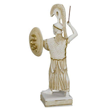 Load image into Gallery viewer, Goddess Athena with spear Alabaster aged statue - Symbol of Wisdom Power Strategy