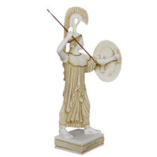 Load image into Gallery viewer, Goddess Athena with spear Alabaster aged statue - Symbol of Wisdom Power Strategy