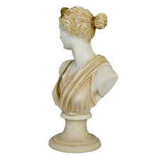 Load image into Gallery viewer, Artemis Goddess of Hunt Alabaster aged Bust Statue - Diana Mistress of Animals