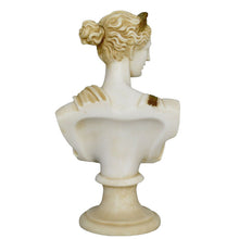 Load image into Gallery viewer, Artemis Goddess of Hunt Alabaster aged Bust Statue - Diana Mistress of Animals