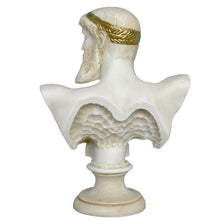 Load image into Gallery viewer, Zeus Alabaster aged small Bust - Olympus King of All Gods - Ruler of Sky and Thunder