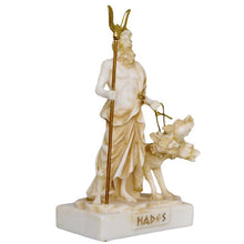 Load image into Gallery viewer, Hades and Cerberus Alabaster aged small statue - Ancient God of The Underworld
