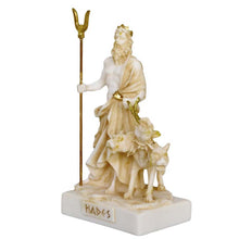 Load image into Gallery viewer, Hades and Cerberus Alabaster aged small statue - Ancient God of The Underworld
