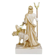 Load image into Gallery viewer, Hades and Cerberus Alabaster aged small statue - Ancient God of The Underworld