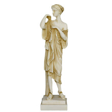 Load image into Gallery viewer, Artemis Goddess of Hunt Alabaster aged Sculpture - Diana Mistress of Animals