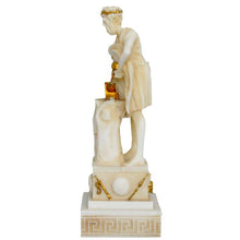 Load image into Gallery viewer, Hephaestus Alabaster aged small statue - God of Fire Volcanoes Blacksmith - Vulcan