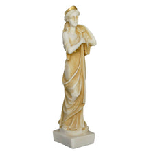 Load image into Gallery viewer, Artemis Goddess of Hunt Alabaster aged small sculpture - Diana Mistress of Animals