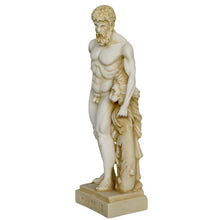 Load image into Gallery viewer, Heracles and Nemean Lion - Hercules Alabaster aged statue - Mythic Hero Demigod
