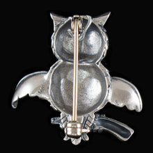 Load image into Gallery viewer, Owl Of Wisdom Silver Brooch Pin - Goddess Athena Symbol - Ancient Greece