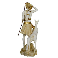 Load image into Gallery viewer, Artemis Goddess of Hunt Alabaster aged Statue - Diana Mistress of Animals