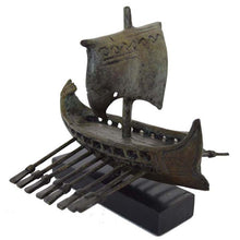 Load image into Gallery viewer, Ancient Bronze Miniature Ship Trireme - Bireme - Penteconter - Athenian Spartan Fleet