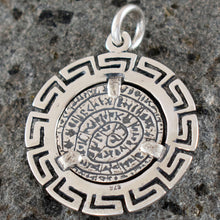 Load image into Gallery viewer, Phaistos Disk Pendant With Meander Design - Sterling Silver - Minoan Period