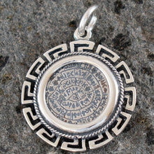 Load image into Gallery viewer, Phaistos Disk Small Pendant With Meander Design - Sterling Silver - Minoan Period