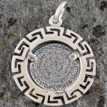 Load image into Gallery viewer, Phaistos Disk Small Pendant With Meander Design - Sterling Silver - Minoan Period