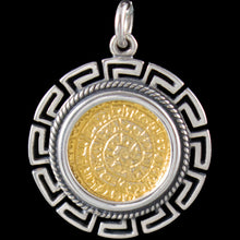Load image into Gallery viewer, Phaistos Disk Pendant(Gold Plated) Meander - Sterling Silver - Minoan Period