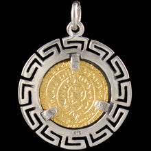 Load image into Gallery viewer, Phaistos Disk Pendant(Gold Plated) Meander - Sterling Silver - Minoan Period
