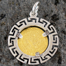 Load image into Gallery viewer, Phaistos Disk Pendant(Gold Plated) Meander - Sterling Silver - Minoan Period
