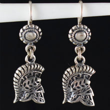 Load image into Gallery viewer, Corinthian Helmet Silver Earrings - Greek Spartan Warriors - Persian Wars