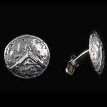 Load image into Gallery viewer, Spartan Shield Silver Cuff link - King Leonidas - Ultimate Warriors - Thermopylae