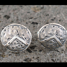 Load image into Gallery viewer, Spartan Shield Silver Cuff link - King Leonidas - Ultimate Warriors - Thermopylae