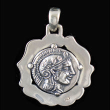 Load image into Gallery viewer, Goddess Athena & Owl of Wisdom Silver Pendant - Athens Tetradrachm