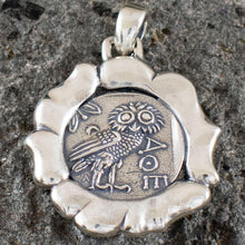 Load image into Gallery viewer, Goddess Athena & Owl of Wisdom Silver Pendant - Athens Tetradrachm