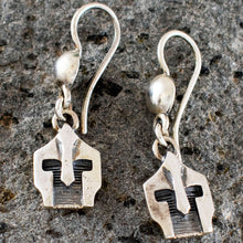 Load image into Gallery viewer, Spartans Helmet Silver Earrings - King Leonidas - Greek Warriors - Thermopylae