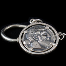 Load image into Gallery viewer, Dionysus Bacchus Satyr Silver Keychain - Phallus - Dionysos God of Wine