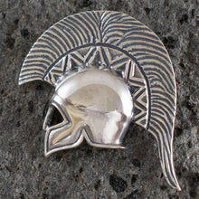 Load image into Gallery viewer, Spartan Helmet Silver Pendant - King Leonidas - Brooch - Pin - Ancient Greece