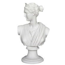 Load image into Gallery viewer, Artemis Goddess of Hunt Alabaster Bust Sculpture - Diana Mistress of Animals