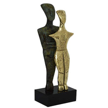 Load image into Gallery viewer, Bronze Cycladic twin idol - Abstract Modern Art - Simplicity - Aegean culture
