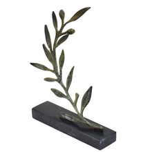 Load image into Gallery viewer, Bronze Olive Branch on Marble Base - Ancient Greece Olympic Games Trophy