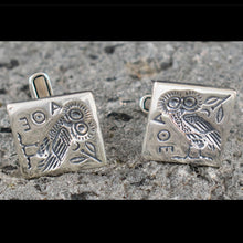 Load image into Gallery viewer, Owl of Athens the wise Cufflinks - Sterling Silver - Goddess Athena symbol