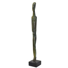 Load image into Gallery viewer, Cycladic Bronze Idol statue on marble base - Ancient Art Abstract Simplicity
