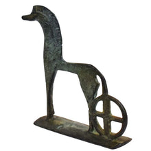 Load image into Gallery viewer, Bronze Horse with wheel figurine - Symbol of wealth and status