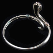 Load image into Gallery viewer, Minoan Snake Silver Bracelet With Ruby & Emerald - Ancient Crete