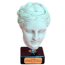 Load image into Gallery viewer, Hygieia small head on marble base - Goddess of Health Healing - Apollo daughter