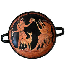 Load image into Gallery viewer, Artemis Goddess of Hunt and Apollo God of Music Red Figured small Kylix - Diana