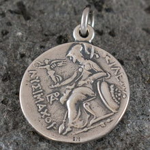 Load image into Gallery viewer, Alexander The Great Silver Coin Large Pendant - Macedonia Vergina King Lysimachos