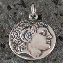 Load image into Gallery viewer, Alexander The Great Silver Coin Large Pendant - Macedonia Vergina King Lysimachos