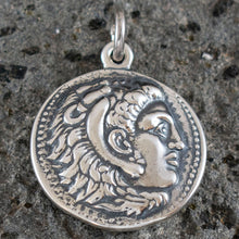 Load image into Gallery viewer, Alexander The Great Hercules Large Silver Pendant - Macedonia Star - Vergina King