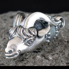 Load image into Gallery viewer, Sterling Silver X-Large Pendant Capricorn Head - Ancient Greece