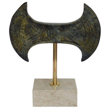 Load image into Gallery viewer, Labrys Double Headed Axe Mini Bronze item on marble base - Minoan Period