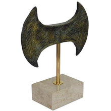 Load image into Gallery viewer, Labrys Double Headed Axe Mini Bronze item on marble base - Minoan Period