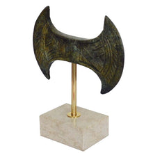 Load image into Gallery viewer, Labrys Double Headed Axe Mini Bronze item on marble base - Minoan Period