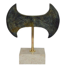 Load image into Gallery viewer, Labrys Double Headed Axe Mini Bronze item on marble base - Minoan Period